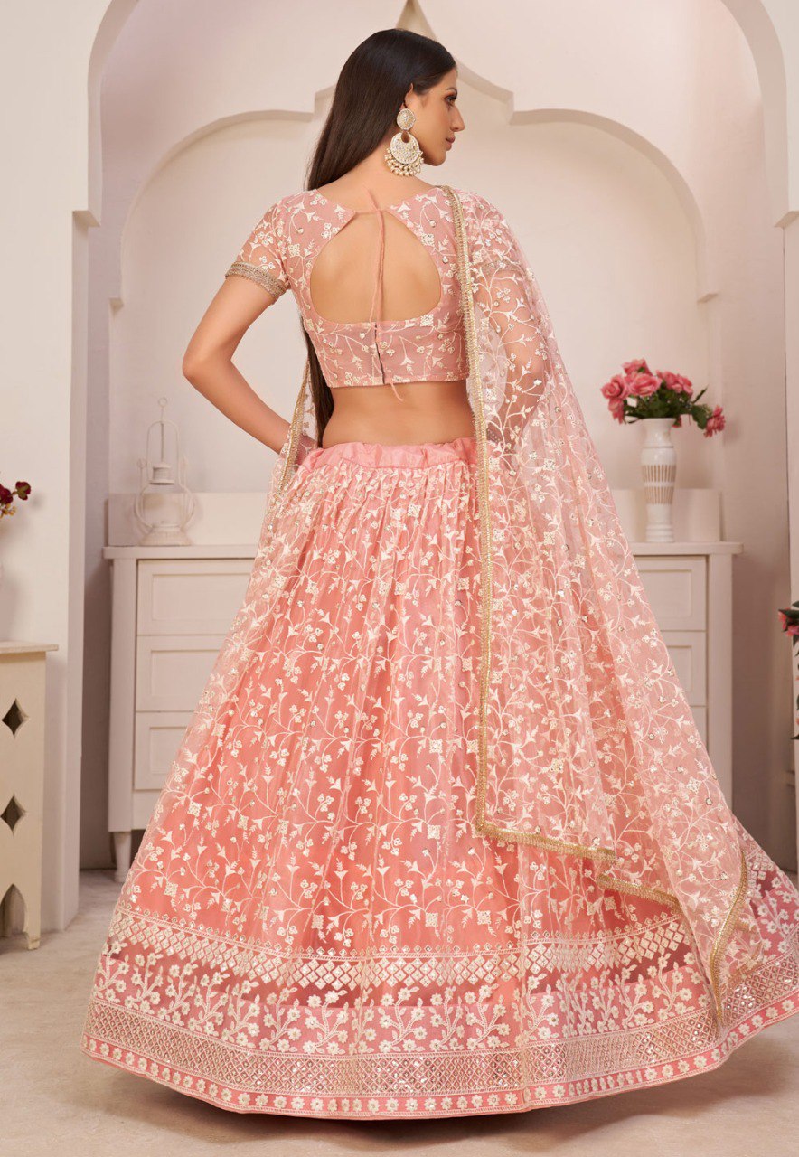 Trending Peach Color Lehenga Choli For Wedding - Joshindia