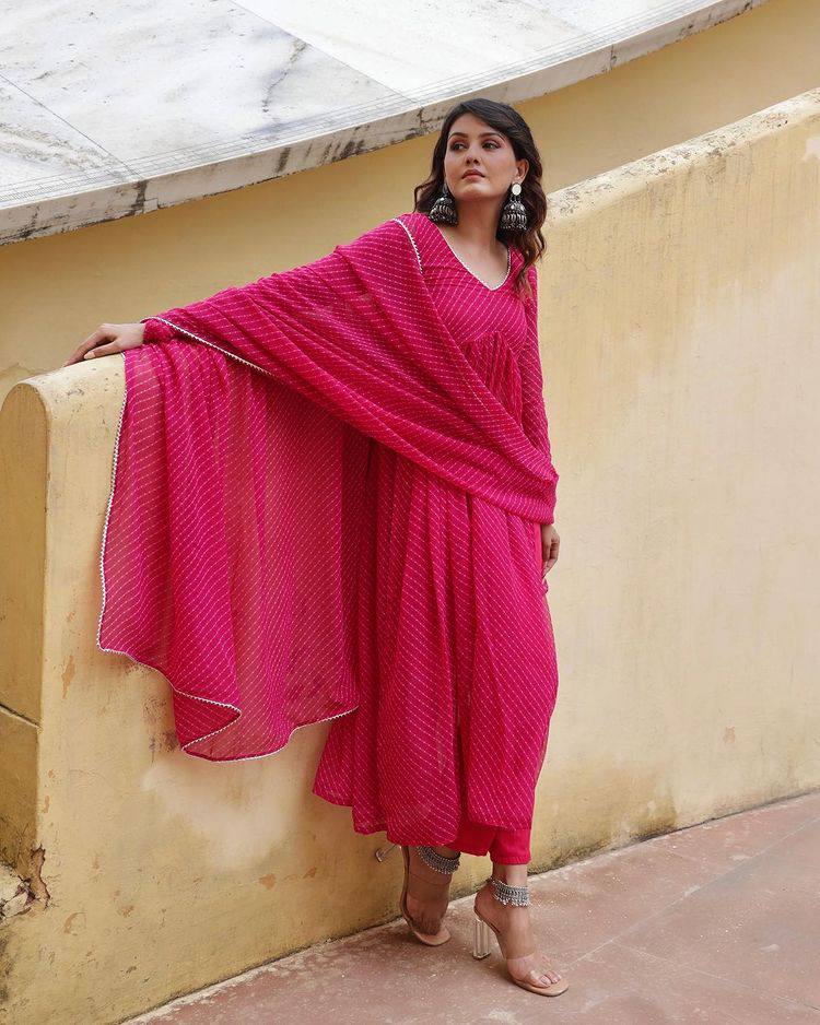 Pink Georgette Designer Kurta Set - Joshindia
