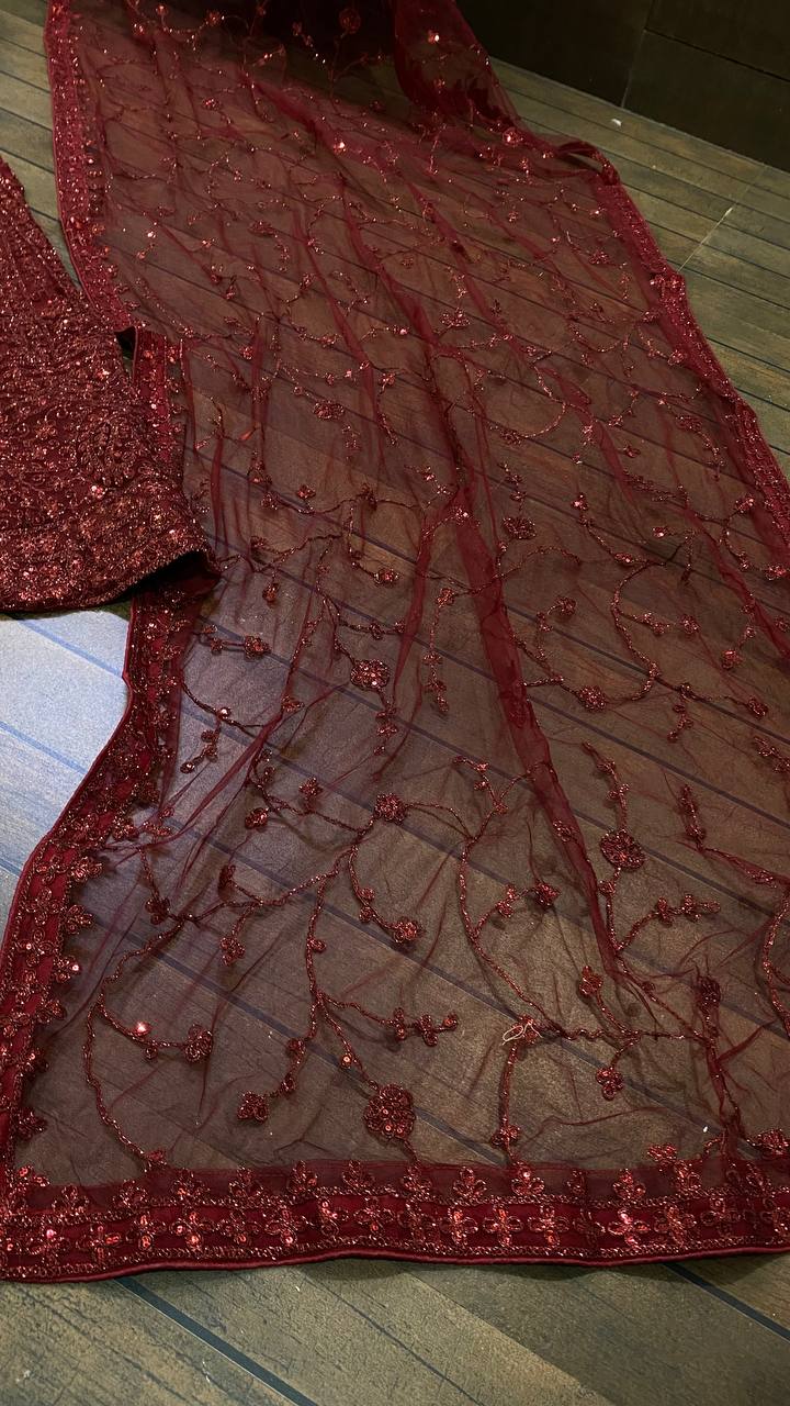 Classic Indian Maroon Lehenga Choli set For Festive Season At Best Price - Joshindia