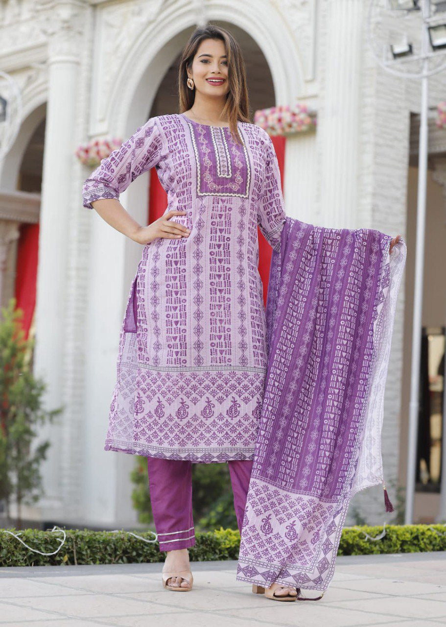 Amazing Purple Color Kurta Set At Josh India - Joshindia
