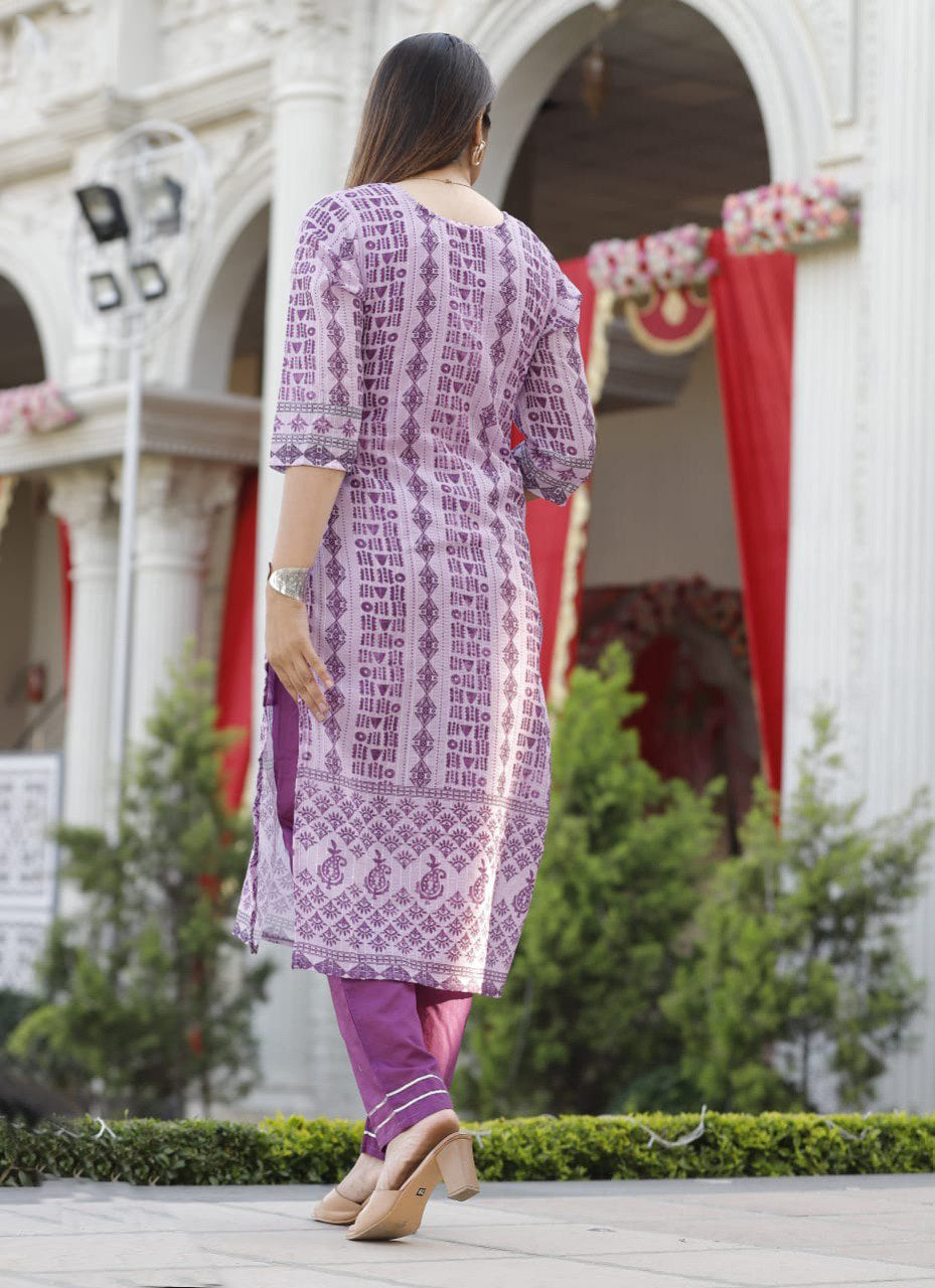 Amazing Purple Color Kurta Set At Josh India - Joshindia
