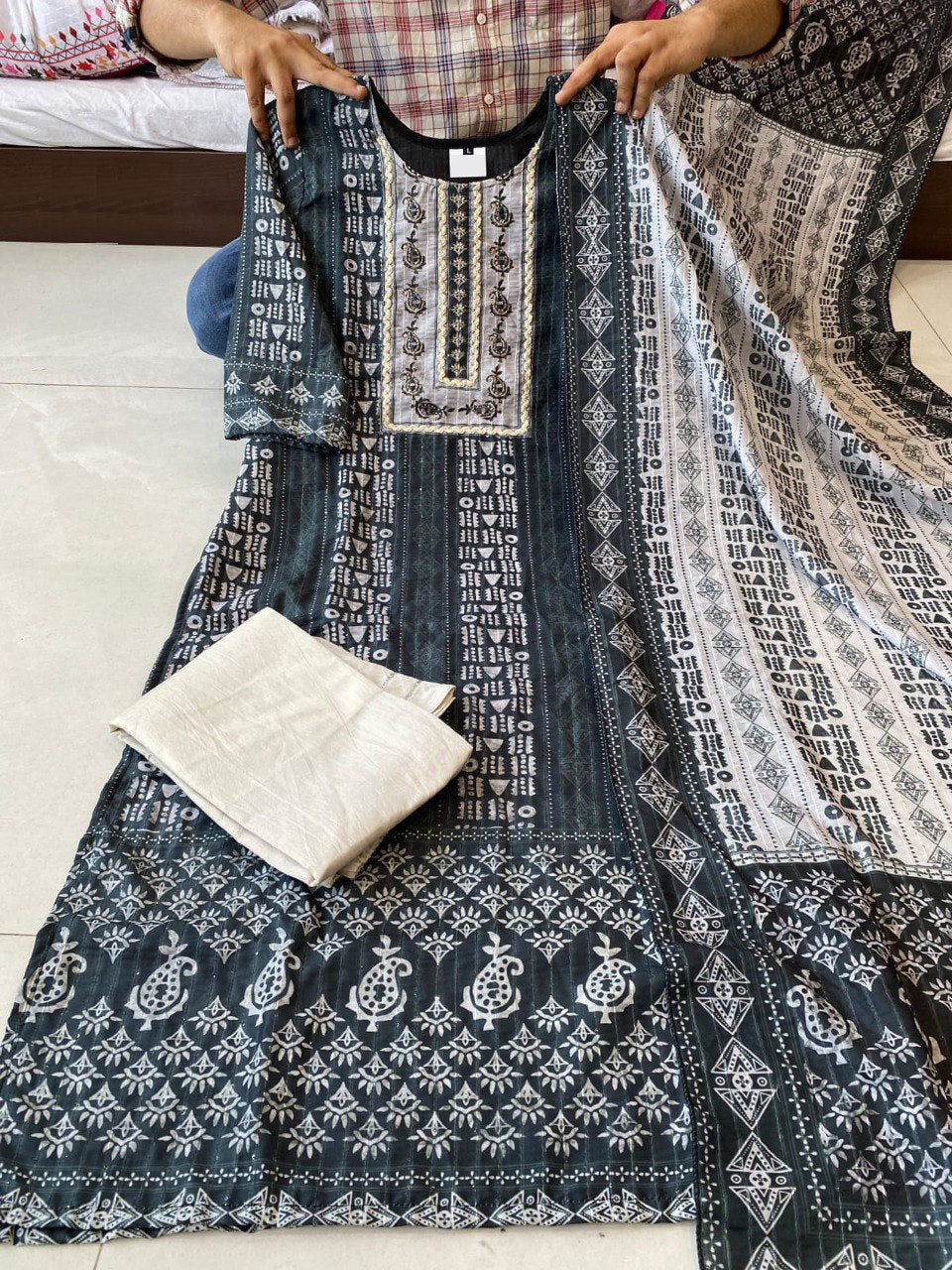 Amazing Grey Color Kurta Set At Josh India - Joshindia