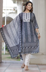 Amazing Grey Color Kurta Set At Josh India - Joshindia