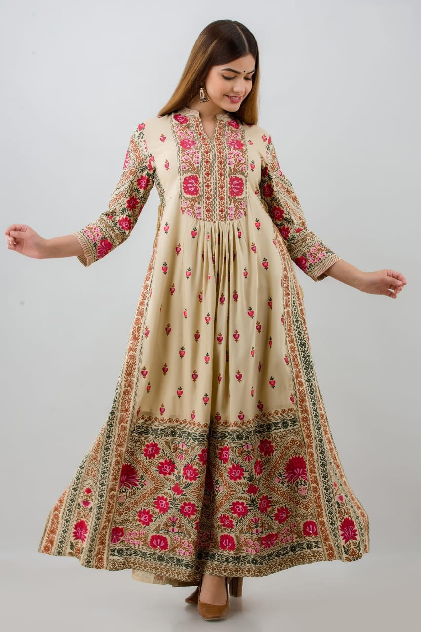 Reyon Straight Long Kurti With Pant - Joshindia