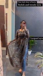 PURE SOFT FOX GEORGETTE LEOPARD TRENDY NYRA STYLE KURTA - Joshindia