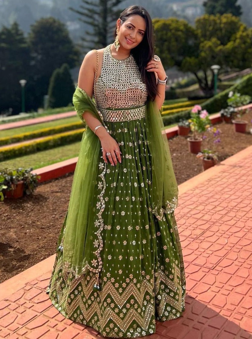 Buy Green Color Party Wear Stunning Lehenga Choli At Best Price - Joshindia