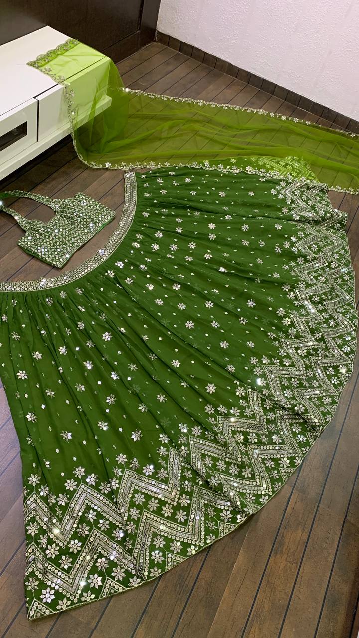 Buy Green Color Party Wear Stunning Lehenga Choli At Best Price - Joshindia