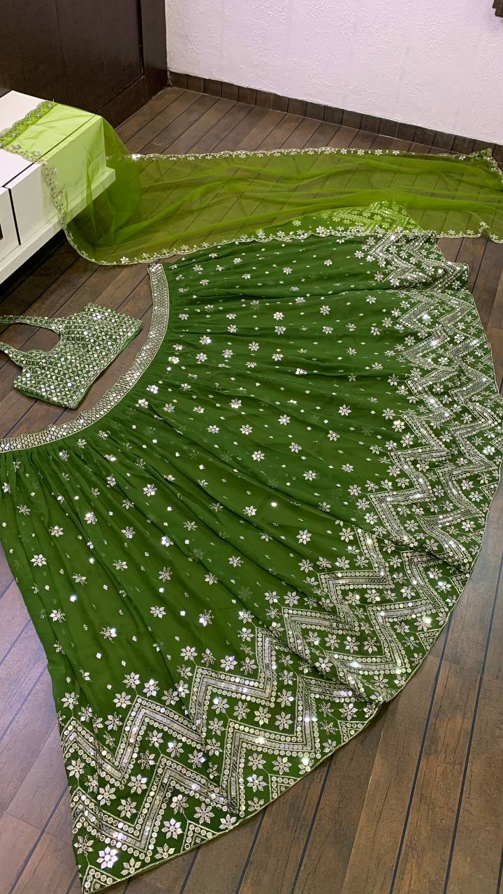 Buy Green Color Party Wear Stunning Lehenga Choli At Best Price - Joshindia
