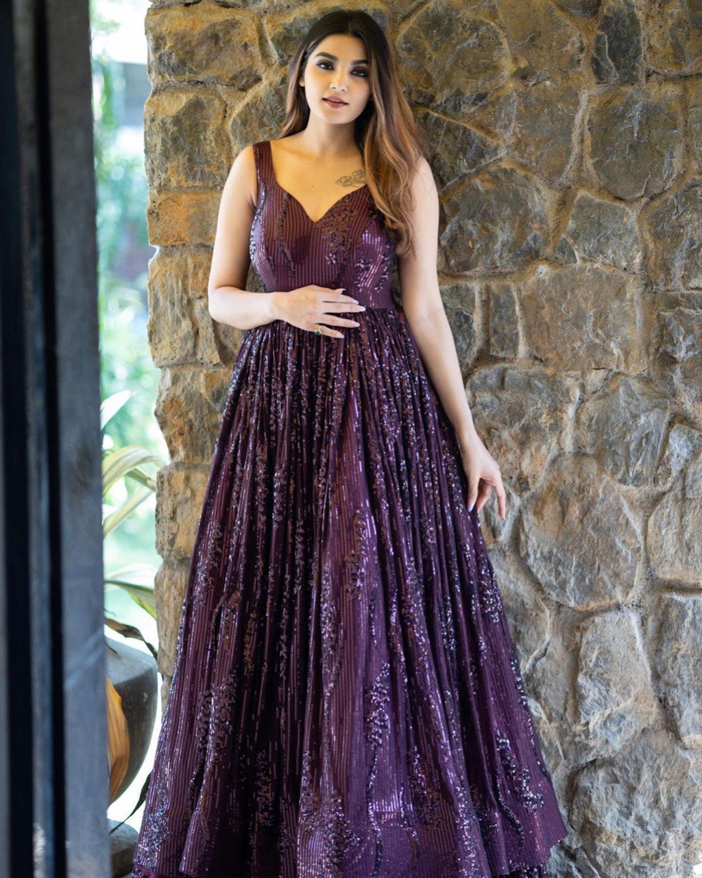 Best Purple colur Designer Gown - Joshindia