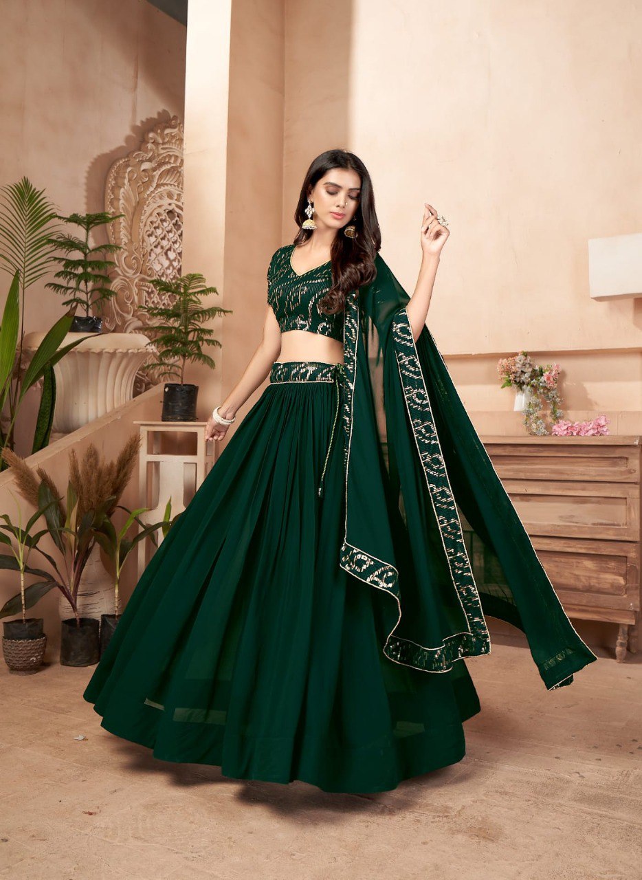 Trending Green Color Lehenga Choli For Wedding - Joshindia