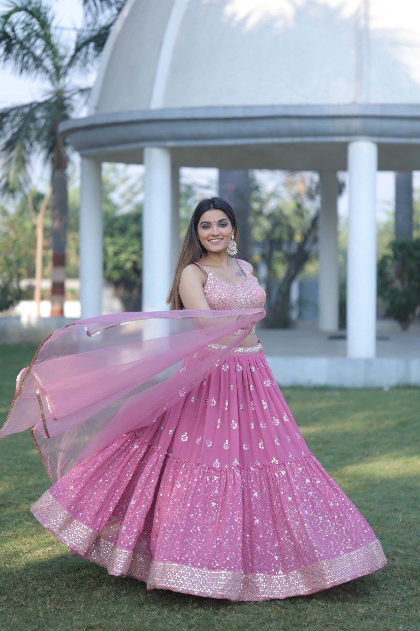 Beautiful Pink Color Lehenga choli For Wedding - Joshindia