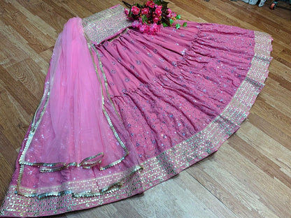 Beautiful Pink Color Lehenga choli For Wedding