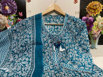 Buy Sky bluecolor lucknowi style kurta set for stylish look - Joshindia