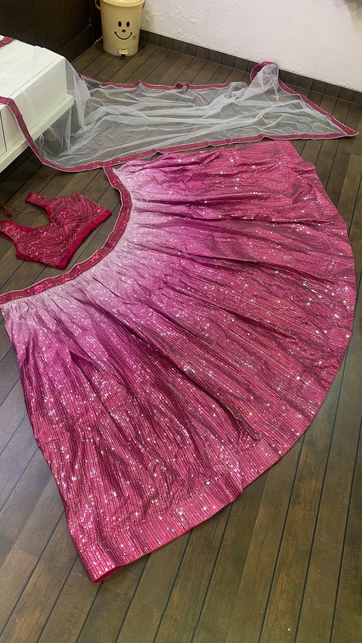 Trending Pink Color Shimmer Look Lehenga Choli - Joshindia