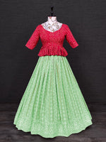 Trendy Pista colour Designer Lehenga Choli Buy Now - Joshindia