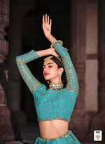 Buy Ruffle Lehenga Choli Online at Best Prices in Sky Blue Color - Joshindia