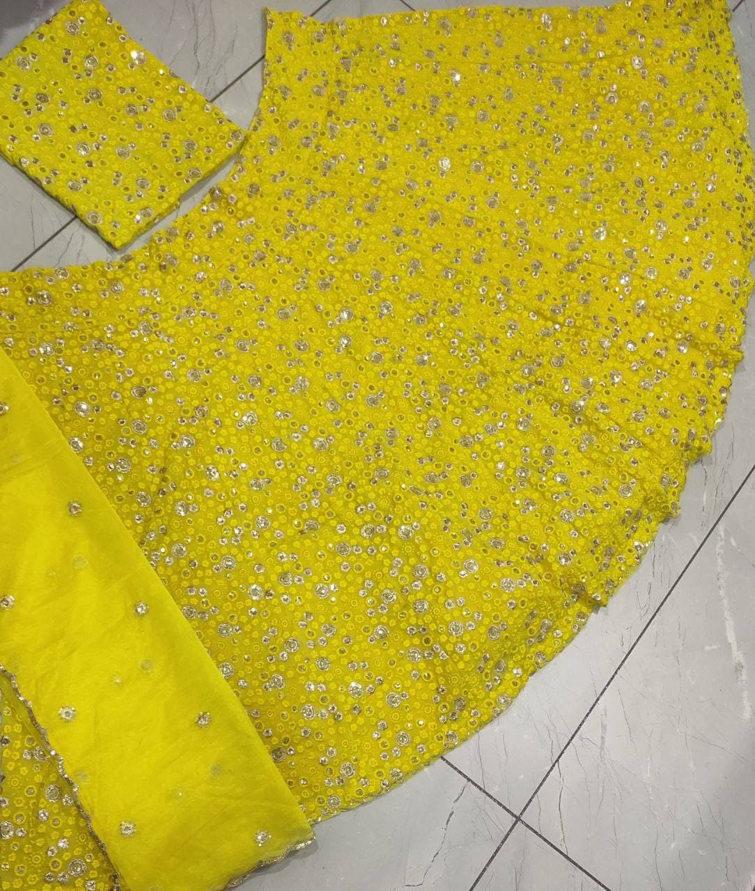 Yellow Color Georgette designer lehenga choli - Joshindia
