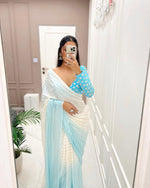 Sky Blue Color Designer Saree At Affordable Price - Joshindia
