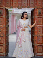 Navratri Special White Designer Lehenga Choli For Trendy Look - Joshindia