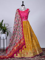 Designer Pink and Yellow Lehenga Choli For Wedding Look - Joshindia