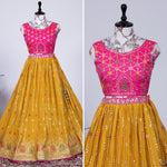 Designer Pink and Yellow Lehenga Choli For Wedding Look - Joshindia