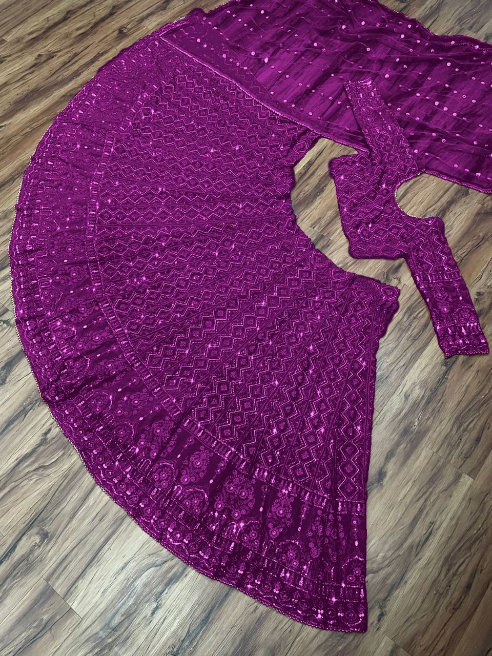 navratri special lehenga choli In Purple Color - Joshindia