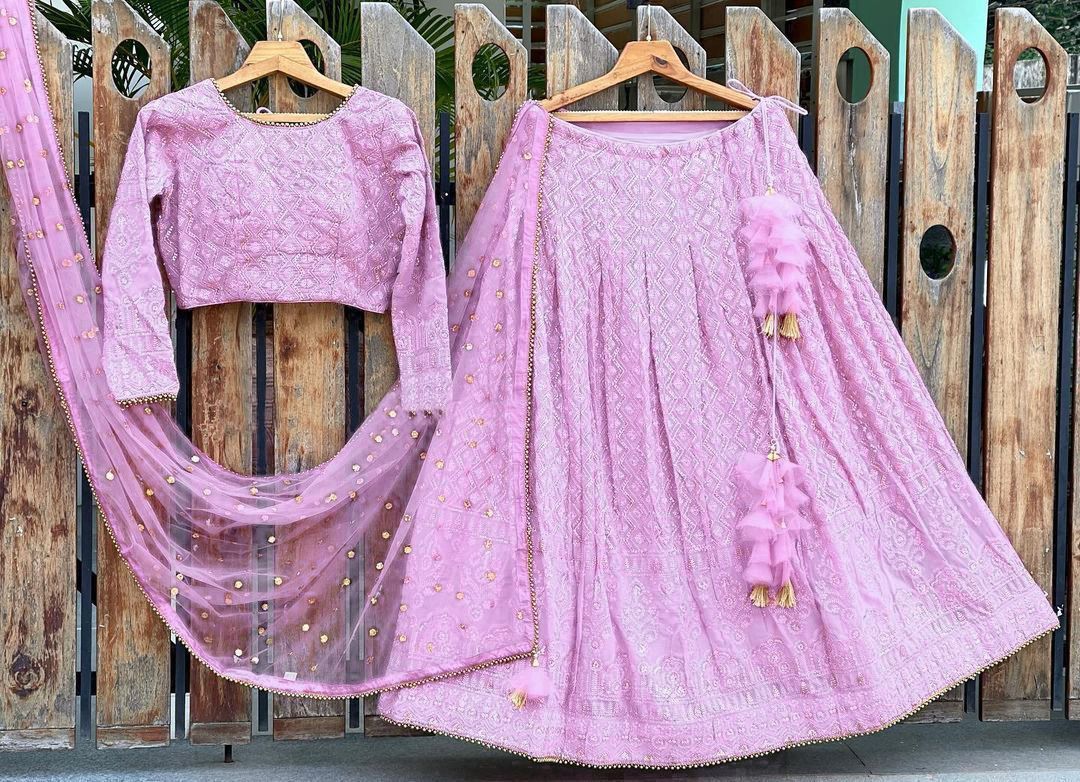 navratri special lehenga choli In Pink Color - Joshindia