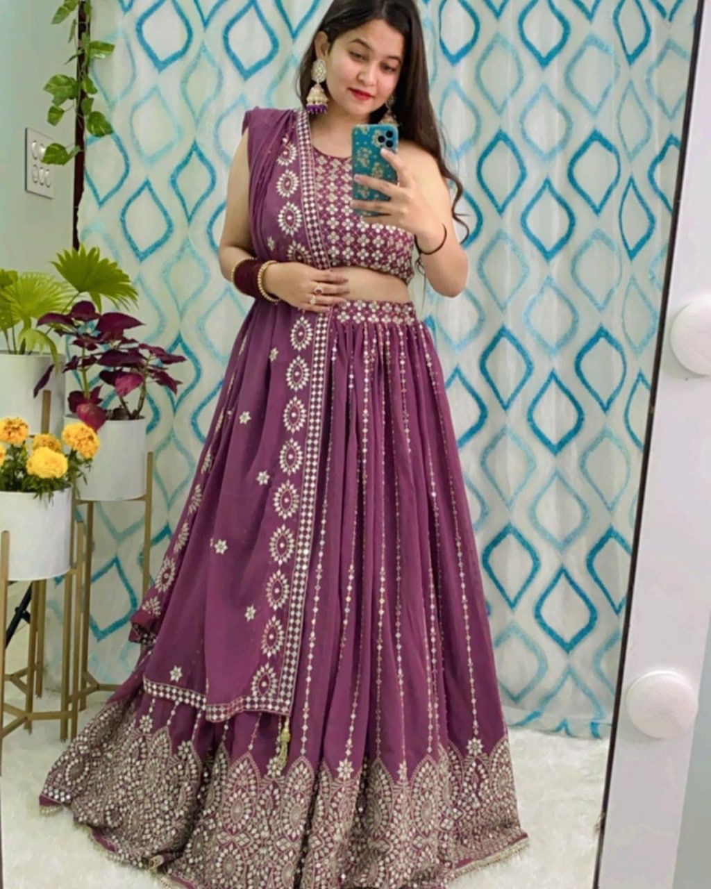 Trending Wine Color Gorgeous Look Lehenga Choli - Joshindia