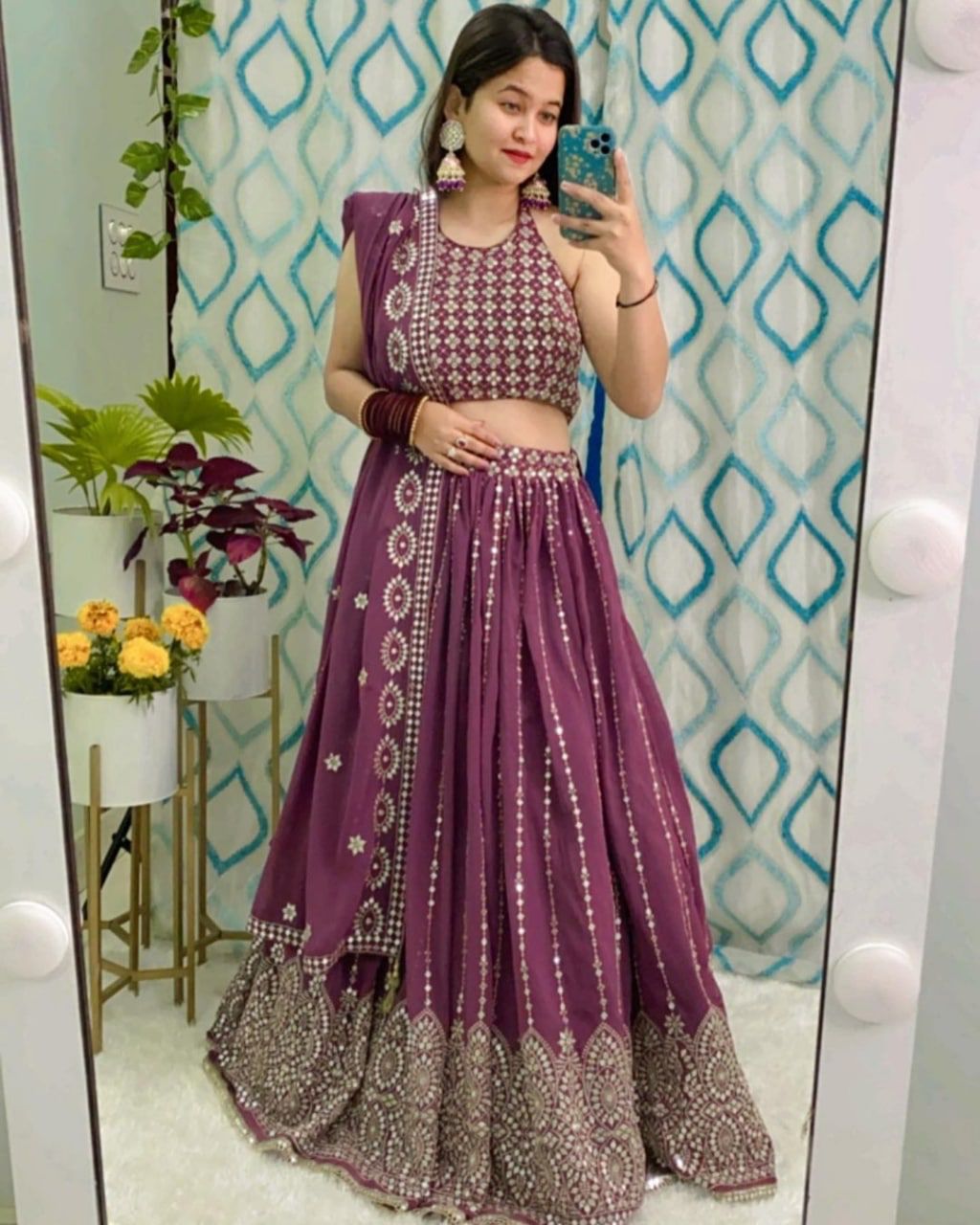 Trending Wine Color Gorgeous Look Lehenga Choli - Joshindia