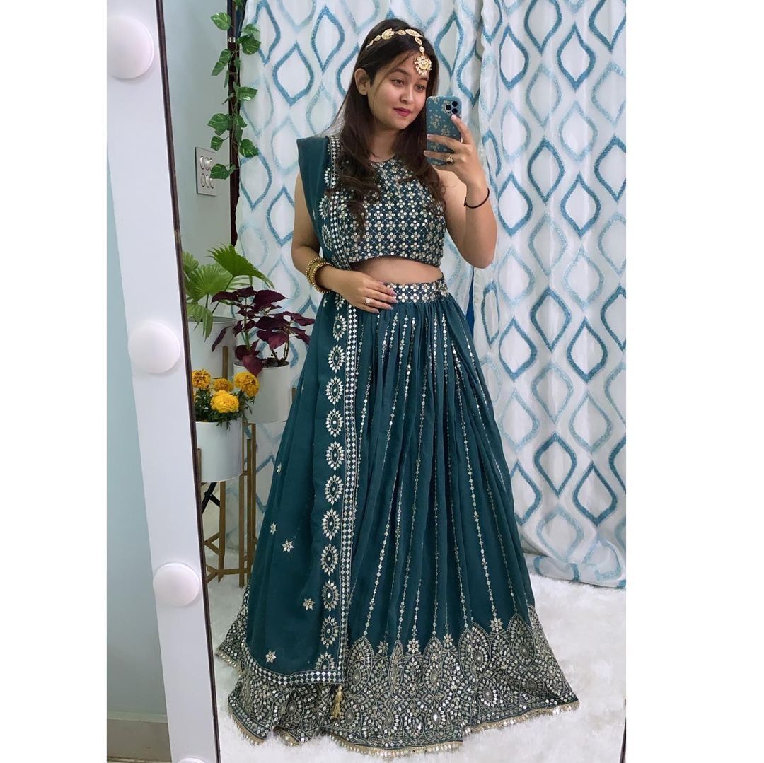 Trending Blue Color Gorgeous Look Lehenga Choli - Joshindia