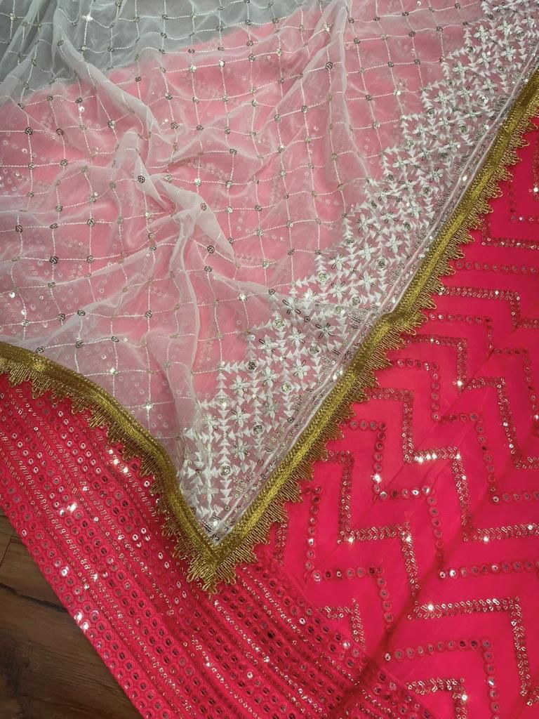 Pink color Mirror work Designer Lehenga choli for Wedding & Engagement Function - Joshindia