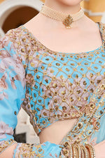 Trending Sky Blue Color Lehenga Choli For Wedding - Joshindia
