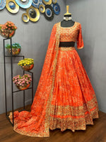 Trending Orange Color Lehenga Choli For Wedding - Joshindia