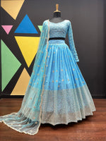Sky Blue Color Lehenga Choli For Wedding Buy Now - Joshindia