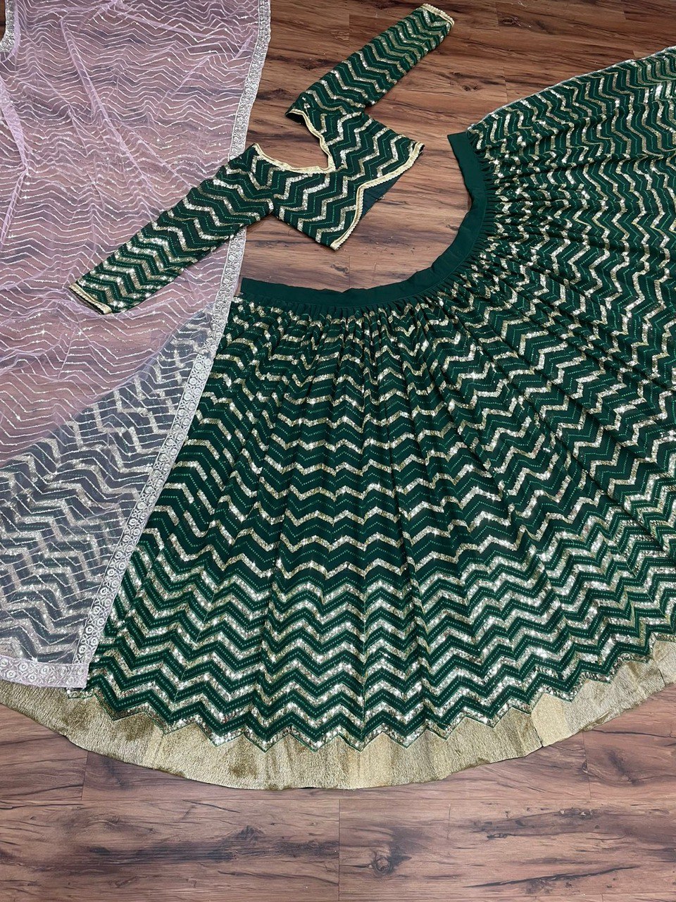 Green Color Lehenga Choli For Navratri Buy now - Joshindia