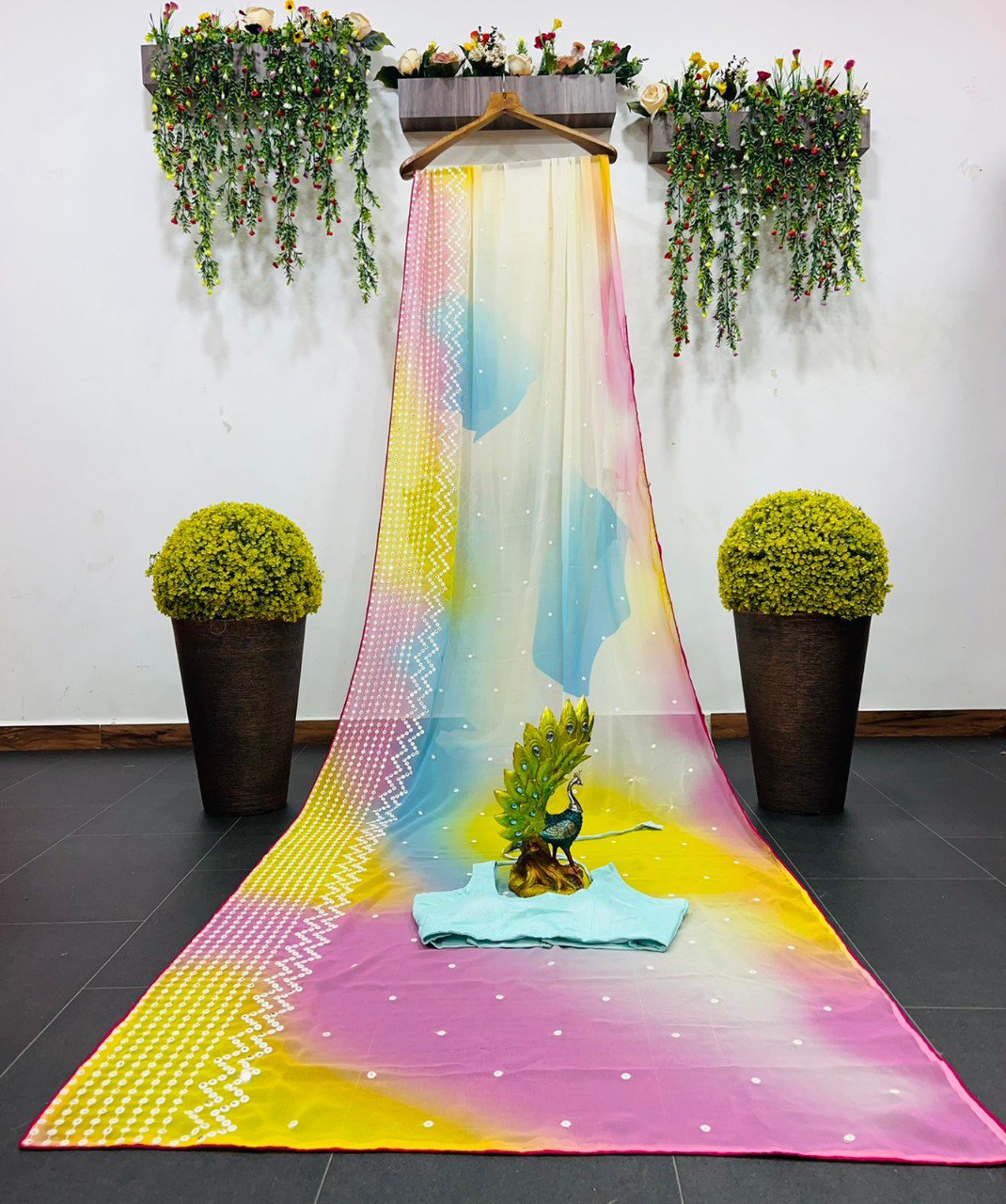 Multi Color Lehriya Print Designer Saree Buy Now - Joshindia