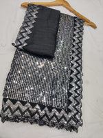 Black Color Bollywood Sequins Saree Buy Now - Joshindia