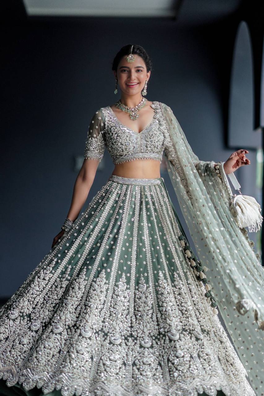 Amazing Sea Green Lehenga Choli At Wedding Function Buy Online - Joshindia