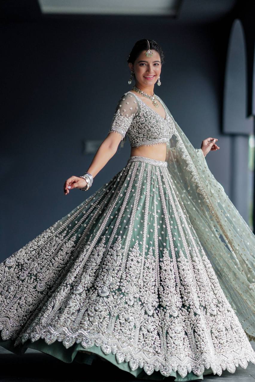 Amazing Sea Green Lehenga Choli At Wedding Function Buy Online - Joshindia
