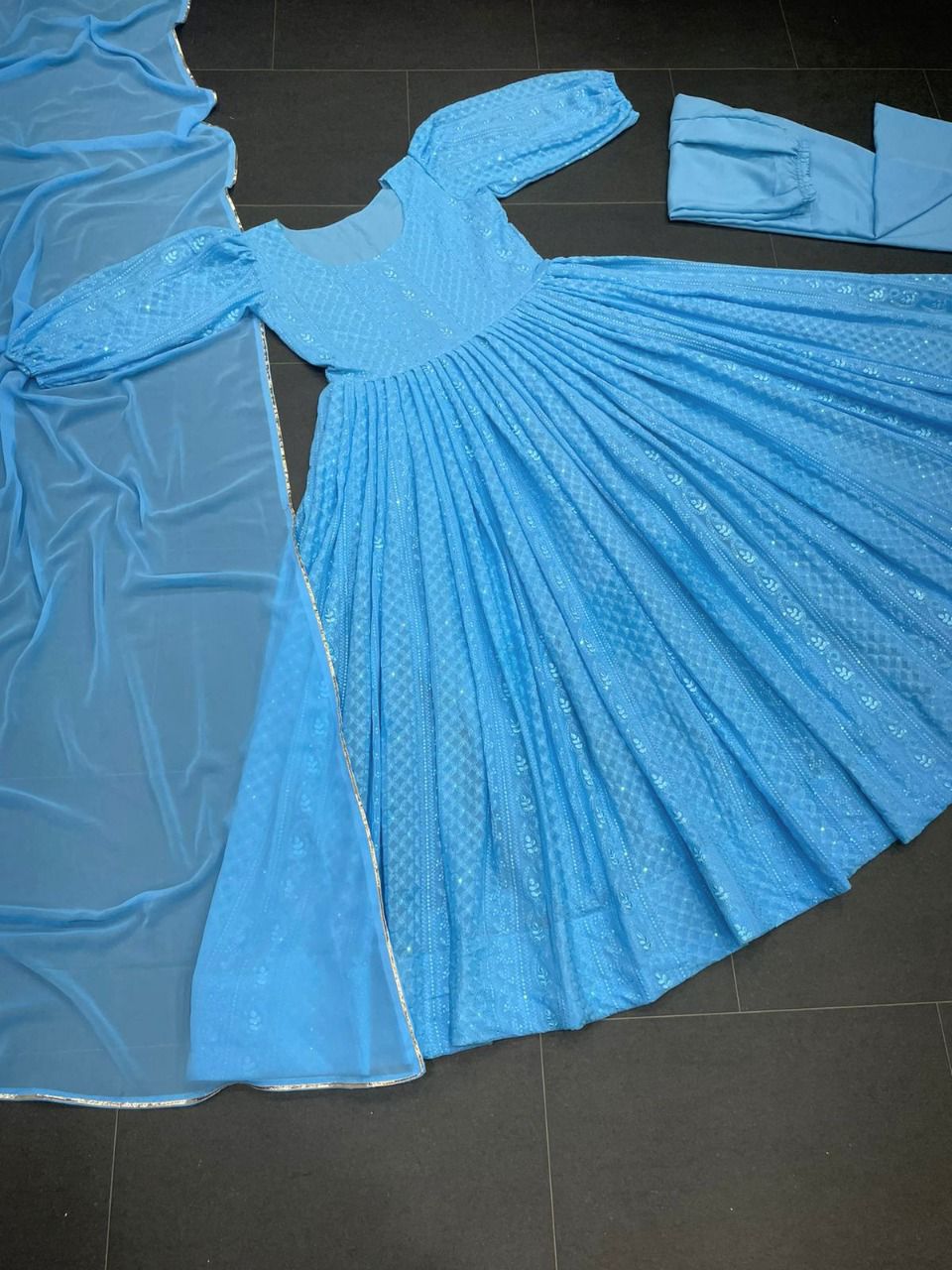 Amazing Sky Blue Color Kurta Set For Woman - Joshindia