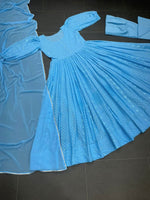 Amazing Sky Blue Color Kurta Set For Woman - Joshindia