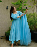 Amazing Sky Blue Color Kurta Set For Woman - Joshindia