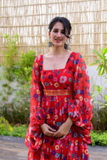 Floral Printed Baloon Sleeve Maxi Dress Buy Online - Joshindia