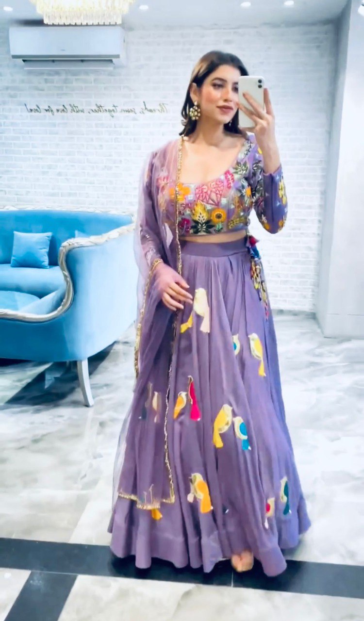 Amazing lilac Party Wear Lehenga Choli At Josh India - Joshindia