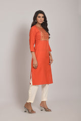 Buy Orange Kurtis for Women Online in India - Joshindia