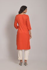 Buy Orange Kurtis for Women Online in India - Joshindia