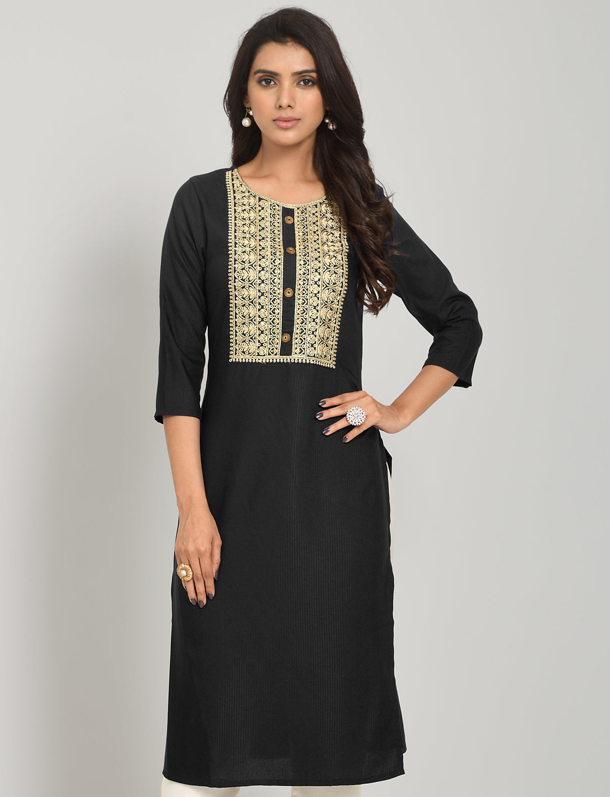 Buy Black Kurta Online - Joshindia
