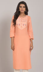 Buy Peach Kurtas Sets online in India - Joshindia