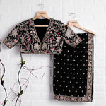 Black Saree - Black Designer Sarees Online - Joshindia