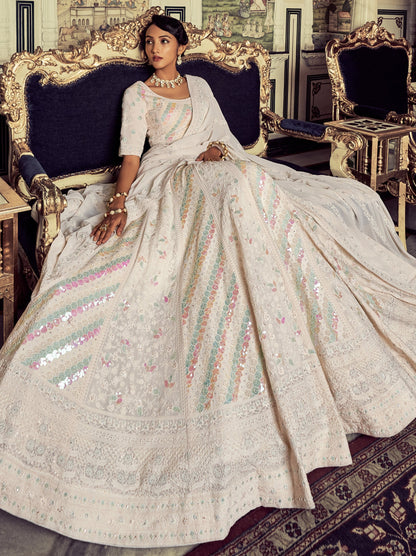 Buy Most Trending Designer White Color Lehenga Choli For Bridal Look